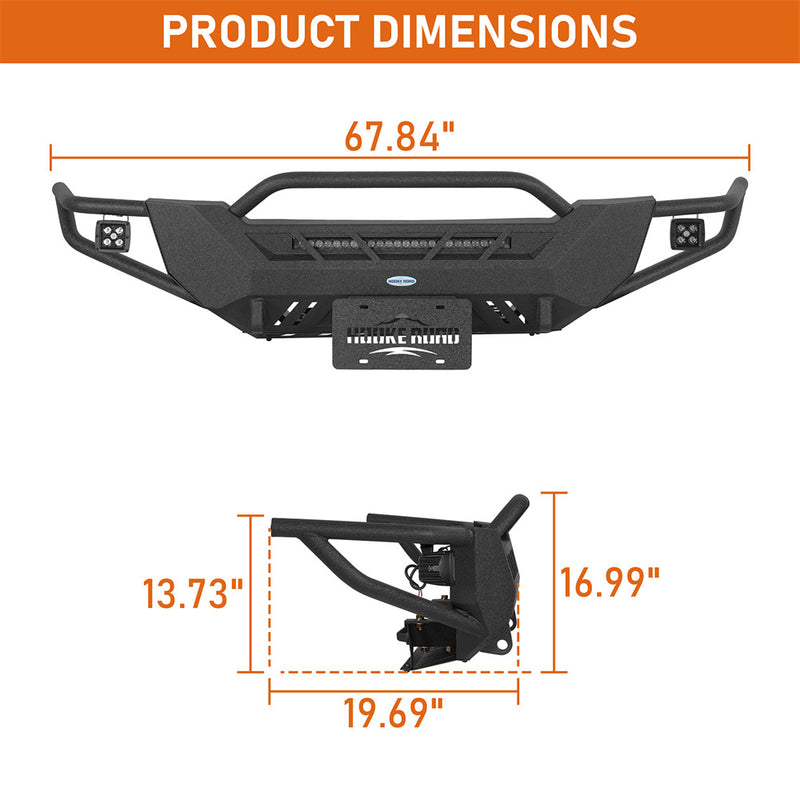 Load image into Gallery viewer, Hooke Road 1998-2011 Ford Ranger Tube Front Bumper with Winch Plate &amp; Skid Plate b8823 5
