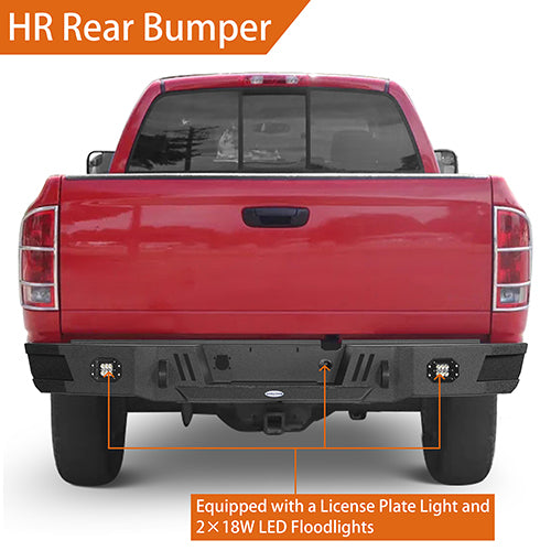 2003-2005 Dodge Ram 2500 Front Bumper & Rear Bumper w/Winch Plate (Excluding Diesel Models) - Hooke Road HE.6463+6464 11