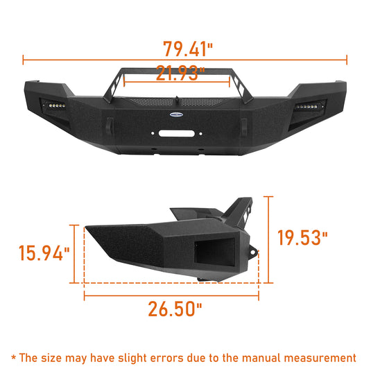 2003-2005 Dodge Ram 2500 Front Bumper & Rear Bumper w/Winch Plate (Excluding Diesel Models) - Hooke Road HE.6463+6464 25