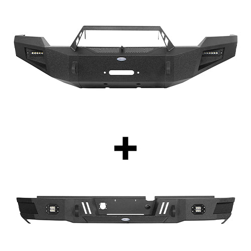 2003-2005 Dodge Ram 2500 Front Bumper & Rear Bumper w/Winch Plate (Excluding Diesel Models) - Hooke Road HE.6463+6464 2