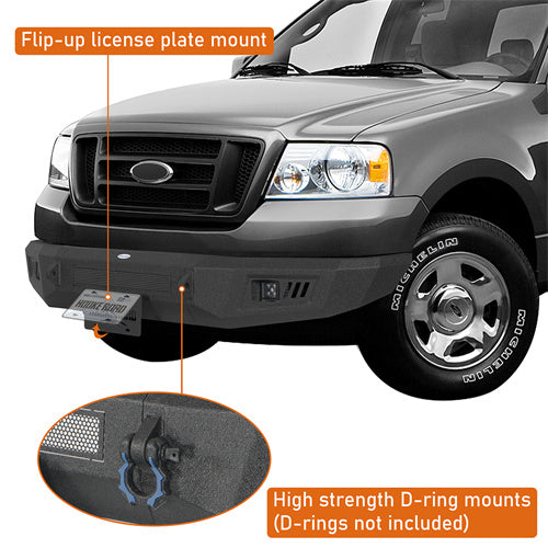Load image into Gallery viewer, Hooke Road 2004-2008 Ford F-150 Front Bumper with Spotlights &amp; D-rings b8008 7
