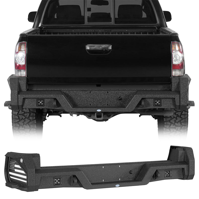 Load image into Gallery viewer, Hooke Road 2005-2015 Toyota Tacoma Rear Bumper w/ Bedside Slider Steps 1
