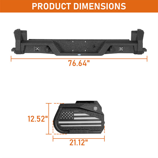 Hooke Road 2005-2015 Toyota Tacoma Rear Bumper w/ Bedside Slider Steps 5
