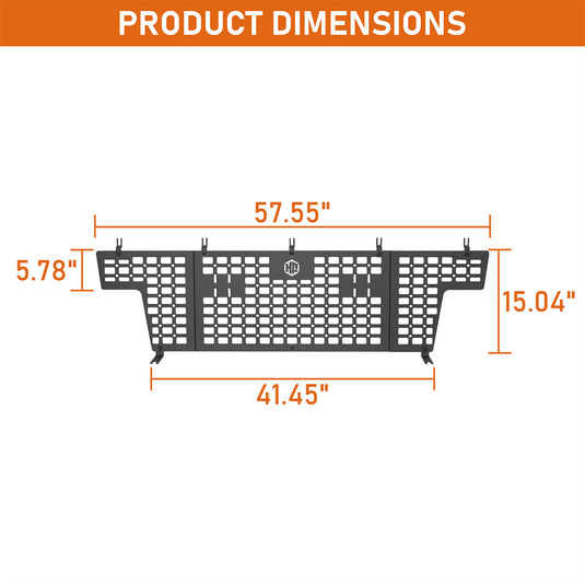 Hooke Road 2005-2023 Toyota Tacoma Front Bed MOLLE Panel b4044s 5