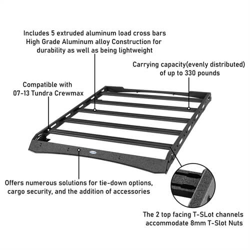 Load image into Gallery viewer, 2007-2013 Toyota Tundra Roof Rack Luggage Rack 4x4 Truck Parts - Hooke Road b5213s 13
