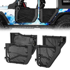 2007-2018 Jeep Wrangler JK Tube Half Doors w/Door Shade Skins Hooke Road B2075s 1