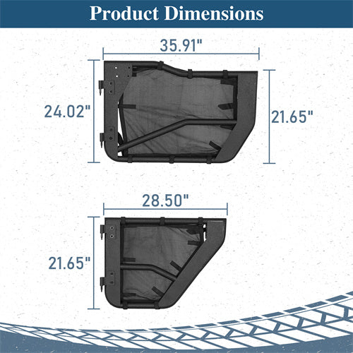 Load image into Gallery viewer, 2007-2018 Jeep Wrangler JK Tube Half Doors w/Door Shade Skins Hooke Road B2075s 5
