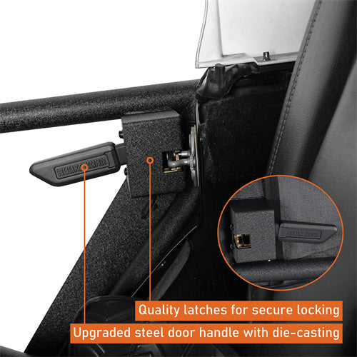 Load image into Gallery viewer, 2007-2018 Jeep Wrangler JK Tube Half Doors w/Door Shade Skins Hooke Road B2075s 6
