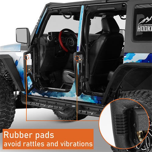 Load image into Gallery viewer, 2007-2018 Jeep Wrangler JK Tube Half Doors w/Door Shade Skins Hooke Road B2075s 7
