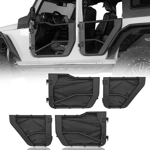 Load image into Gallery viewer, 2007-2018 Jeep Wrangler JK Tube Half Doors w/Door Shade Skins - HookeRoad B2075 
