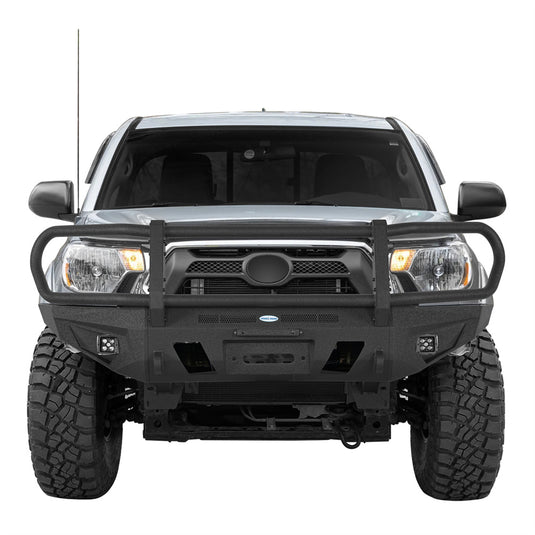 2012-2015 Toyota Tacoma Grille Guard Front Bumper with Winch Plate Hooke Road b4013 2