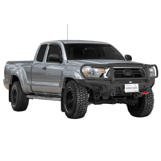 2012-2015 Toyota Tacoma Grille Guard Front Bumper with Winch Plate Hooke Road b4013 3