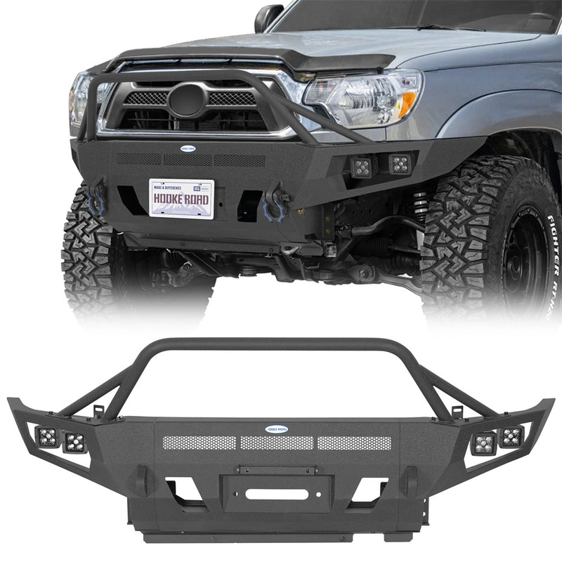 Load image into Gallery viewer, Hooke Road 2012-2015 Toyota Tacoma Front Bumper with Winch Plate &amp; Skid Plate b4102 1
