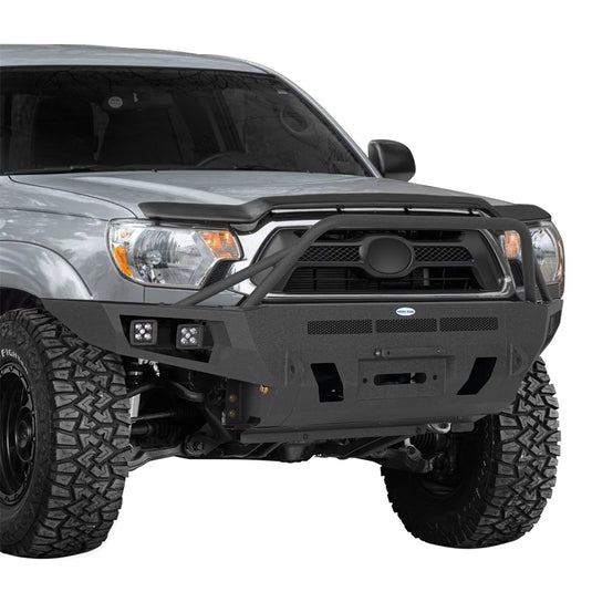 Hooke Road 2012-2015 Toyota Tacoma Front Bumper with Winch Plate & Skid Plate b4102 2