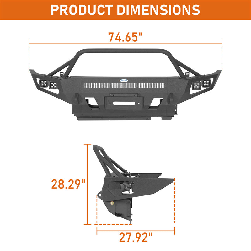 Load image into Gallery viewer, Hooke Road 2012-2015 Toyota Tacoma Front Bumper with Winch Plate &amp; Skid Plate b4102 5

