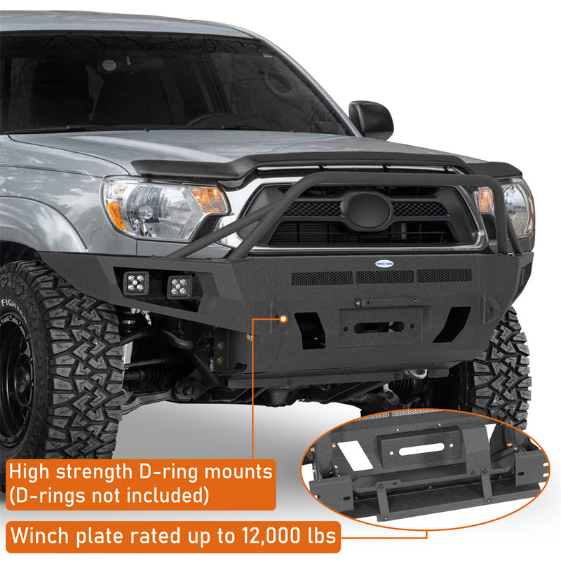 Load image into Gallery viewer, Hooke Road 2012-2015 Toyota Tacoma Front Bumper with Winch Plate &amp; Skid Plate b4102 7

