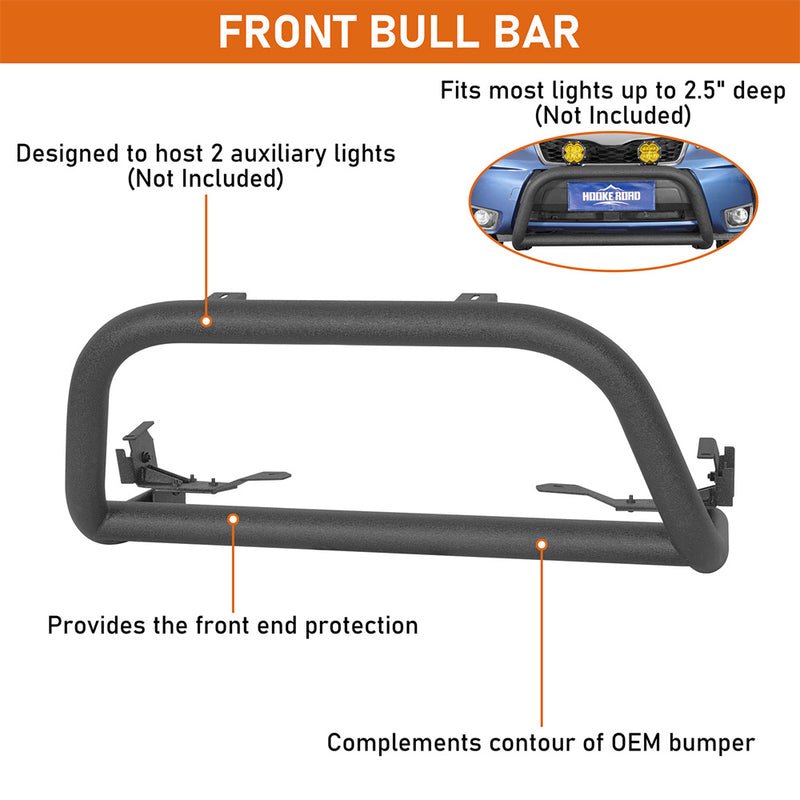 Load image into Gallery viewer, Hooke Road 2014-2018 Subaru Forester Steel Front Bumper Guard Bull Light Bar b4736s 6
