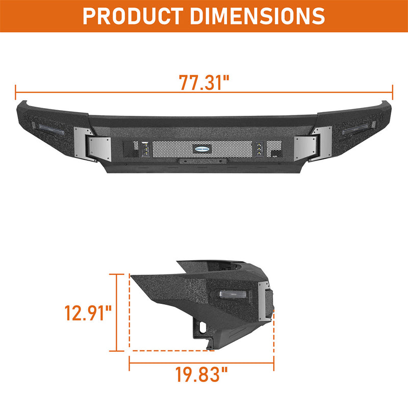 Load image into Gallery viewer, Hooke Road 2014-2021 Toyota Tundra Front Bumper w/ Skid Plate b5038s 4
