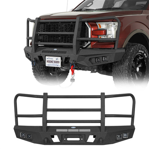 Load image into Gallery viewer, Hooke Road 2015-2017 Ford F-150 Aftermarket Front Bumper with Grille Guard b8288 1
