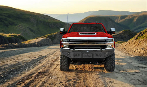 Chrome Front Bumper For 2015-2019 Silverado 2500HD/3500HD - Fog Light Cut-Outs