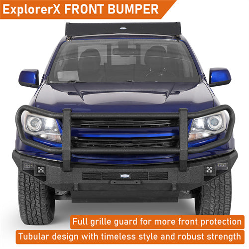 Hooke Road 2015-2020 Chevy Colorado Front Bumper w/ Grille Guard b9120abs 8