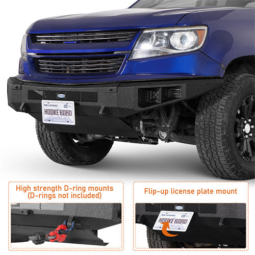 Hooke Road 2015-2020 Chevy Colorado Front Bumper w/ Skid Plate b9120as 7