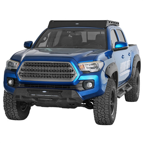 Hooke Road 2016-2023 Toyota Tacoma Steel Stubby Front Bumper b4231  2