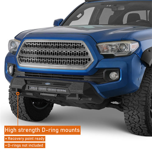 Load image into Gallery viewer, Hooke Road 2016-2023 Toyota Tacoma Steel Stubby Front Bumper b4231  5
