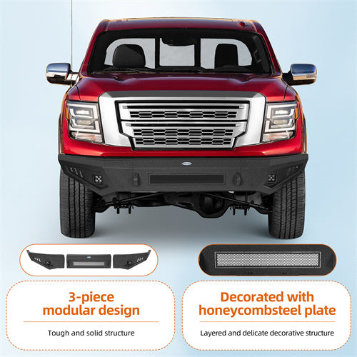 Load image into Gallery viewer, 2017-2024 Nissan Titan Steel Front Bumper Replacement Hooke Road b5300 8
