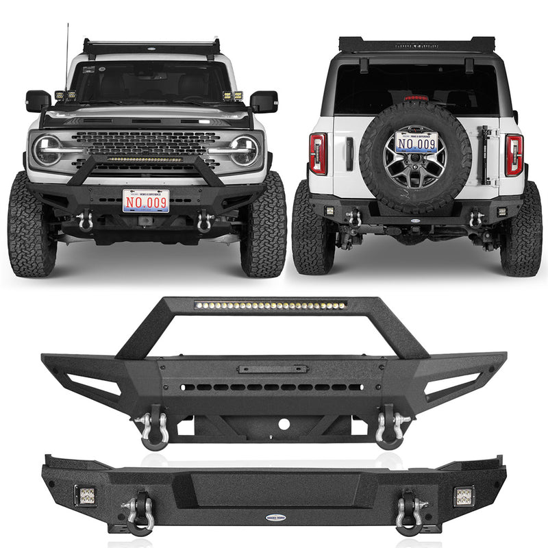 Load image into Gallery viewer, 2021-2026 Ford Bronco Front Bumper &amp; Rear Bumper Combo (Excluding Raptor) - Hooke Road
