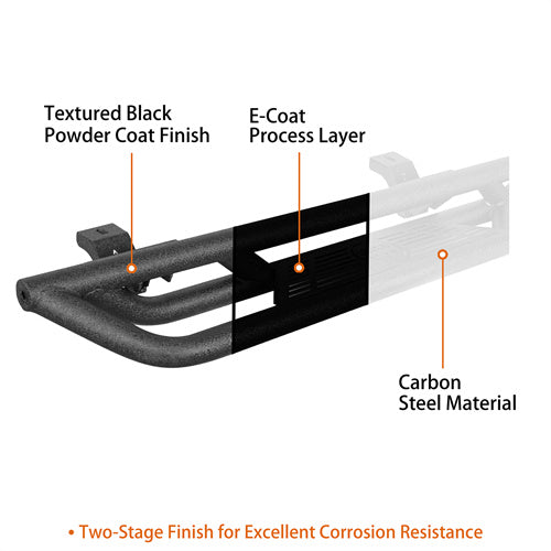 HookeRoad 4-Door Running Boards & Tubular Half Doors Combo for 2020-2023 Jeep Gladiator HookeRoad HE.3009+7000 25