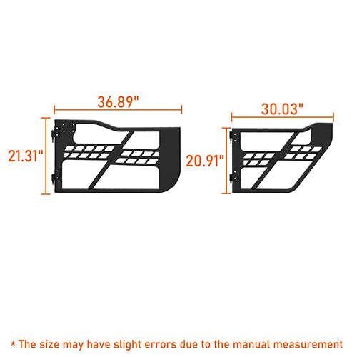 Load image into Gallery viewer, HookeRoad 4-Door Running Boards &amp; Tubular Half Doors Combo for 2020-2023 Jeep Gladiator HookeRoad HE.3009+7000 26
