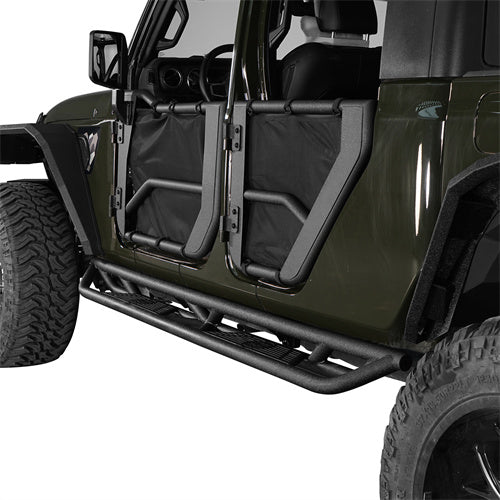 Load image into Gallery viewer, HookeRoad 4-Door Running Boards &amp; Tubular Half Doors Combo for 2020-2023 Jeep Gladiator HookeRoad HE.3009+7000 6
