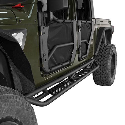 Load image into Gallery viewer, HookeRoad 4-Door Running Boards &amp; Tubular Half Doors Combo for 2020-2023 Jeep Gladiator HookeRoad HE.3009+7000 8
