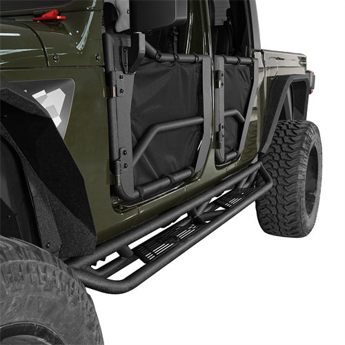 HookeRoad 4-Door Running Boards & Tubular Half Doors Combo for 2020-2023 Jeep Gladiator HookeRoad HE.3009+7000 8