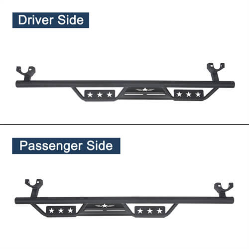 Load image into Gallery viewer, HookeRoad Jeep JK 4-Door Side Steps Wide Drop Nerf Bars Running Boards for 2007-2018 Wrangler JK b2010 10
