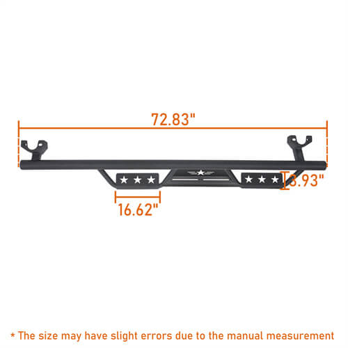 Load image into Gallery viewer, HookeRoad Jeep JK 4-Door Side Steps Wide Drop Nerf Bars Running Boards for 2007-2018 Wrangler JK b2010 16
