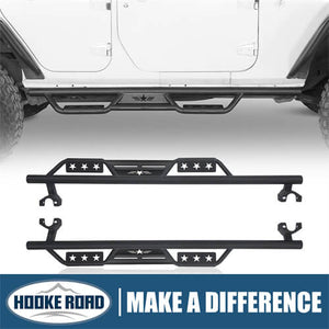 HookeRoad Jeep JK 4-Door Side Steps Wide Drop Nerf Bars Running Boards for 2007-2018 Wrangler JK b2010 1