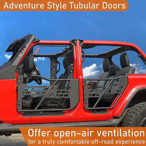 Load image into Gallery viewer, HookeRoad Jeep JT 4-Door Side Steps &amp; Tubular Half Doors for 2020-2023 Jeep Gladiator HookeRoad HE.3009+7001 13
