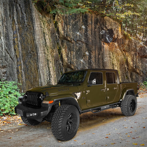 HookeRoad Jeep JT 4-Door Side Steps & Tubular Half Doors for 2020-2023 Jeep Gladiator HookeRoad HE.3009+7001 7