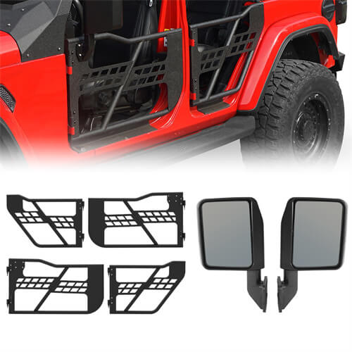 HookeRoad Jeep JT Front & Rear Tubular Doors Guards 4-Door Rock Crawler for 2020-2023 Jeep Gladiator JT b3009 2