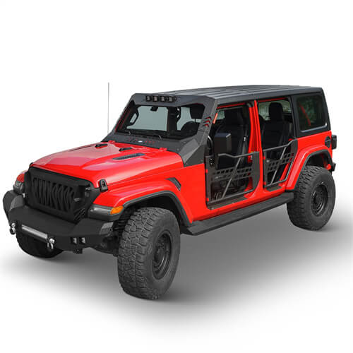 HookeRoad Jeep JT Front & Rear Tubular Doors Guards 4-Door Rock Crawler for 2020-2023 Jeep Gladiator JT b3009 3
