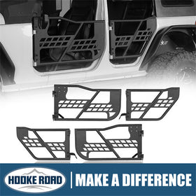 HookeRoad 4-Door Tubular Doors Half Doors for 2007-2018 Jeep Wrangler JK b2033s 1