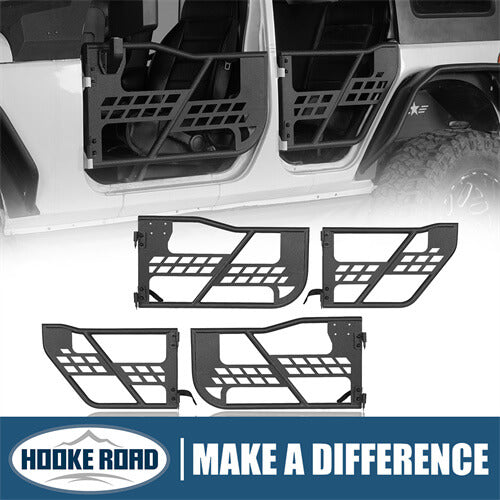 Load image into Gallery viewer, HookeRoad 4-Door Tubular Doors Half Doors for 2007-2018 Jeep Wrangler JK b2033s 1
