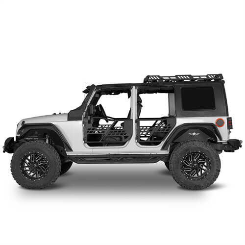 HookeRoad 4-Door Tubular Doors Half Doors for 2007-2018 Jeep Wrangler JK b2033s 3