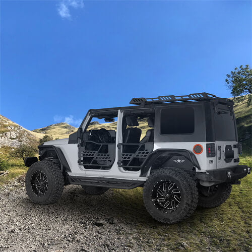 HookeRoad 4-Door Tubular Doors Half Doors for 2007-2018 Jeep Wrangler JK b2033s 4