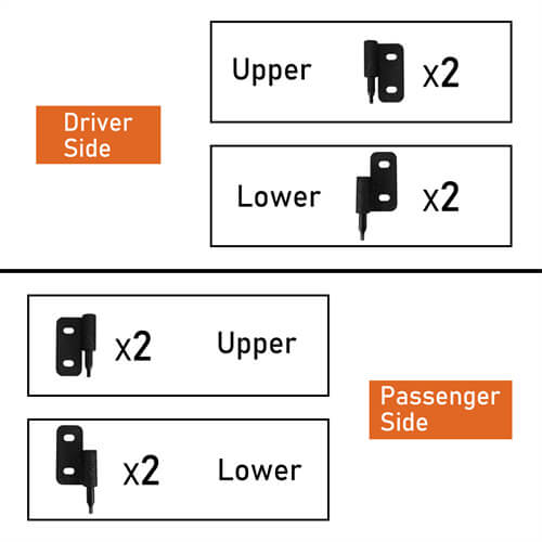 Load image into Gallery viewer, HookeRoad 4-Door Tubular Doors Half Doors for 2007-2018 Jeep Wrangler JK b2033s 8
