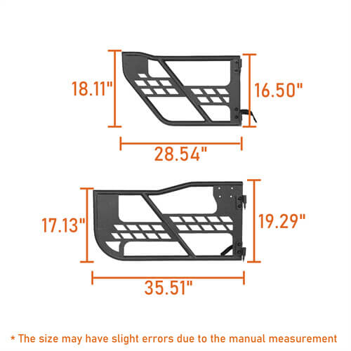 Load image into Gallery viewer, HookeRoad 4-Door Tubular Doors Half Doors for 2007-2018 Jeep Wrangler JK b2033s 9
