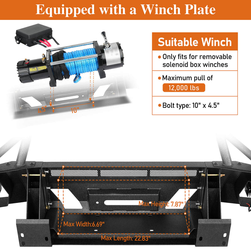 Load image into Gallery viewer, Hooke Road Earthshaker Front Bumper w/ Winch Plate &amp; 4 LED Spot Lights (05-11 Toyota Tacoma)
