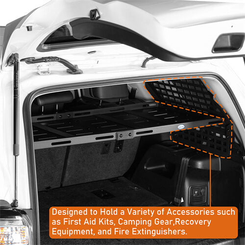Load image into Gallery viewer, 2010-2024 Toyota 4Runner Interior Cargo Rack &amp; Rear Window Molle Panel Aftermarket Parts - Hooke Road b9803s 10
